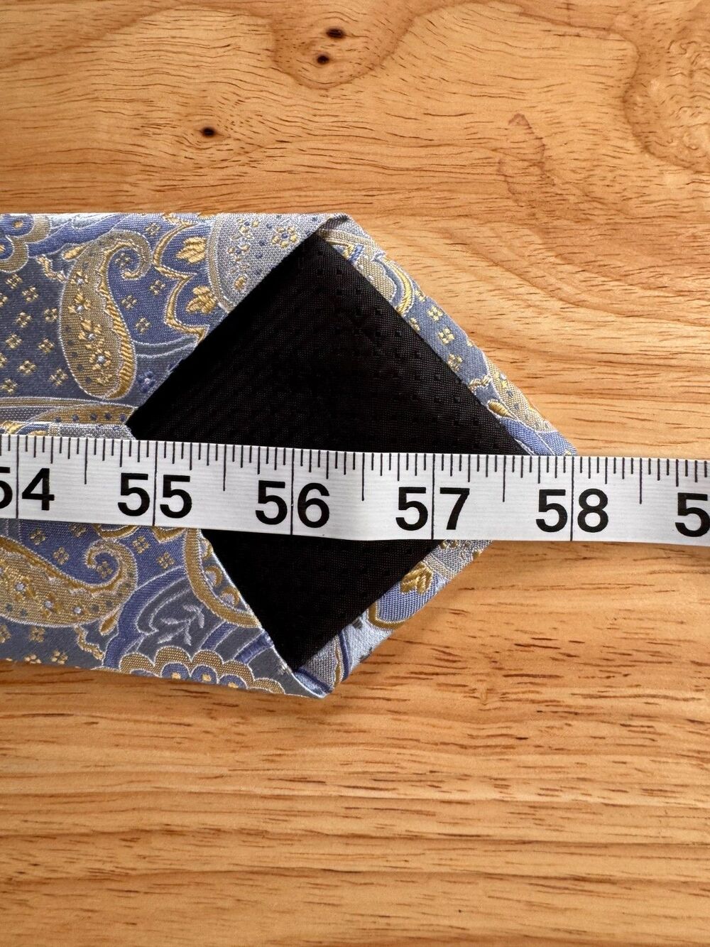 Geoffrey Beene Vintage Paisley Neck Tie 100% Silk Gold Blue Wedding Guest - Picture 7 of 16
